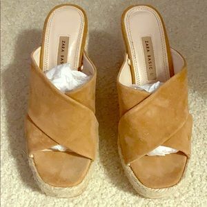 Zara Platform Suede Sandals